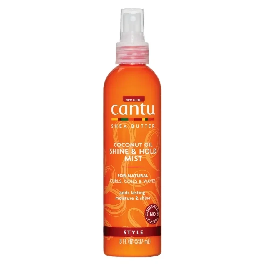 اسپری فیکس و درخشان کننده موی فر کنتو Cantu - حاوی روغن نارگیل و شی باتر | حجم 237 میلی‌لیتر - فروشگاه اینترنتی ارس درمیس