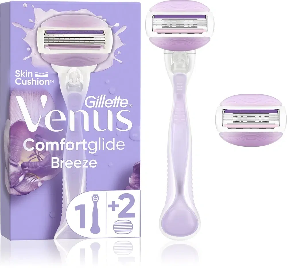 خود تراش ژیلت ونوس Venus مدل Comfortglide Breeze (دسته + 2 تیغ یدک) - فروشگاه اینترنتی ارس درمیس