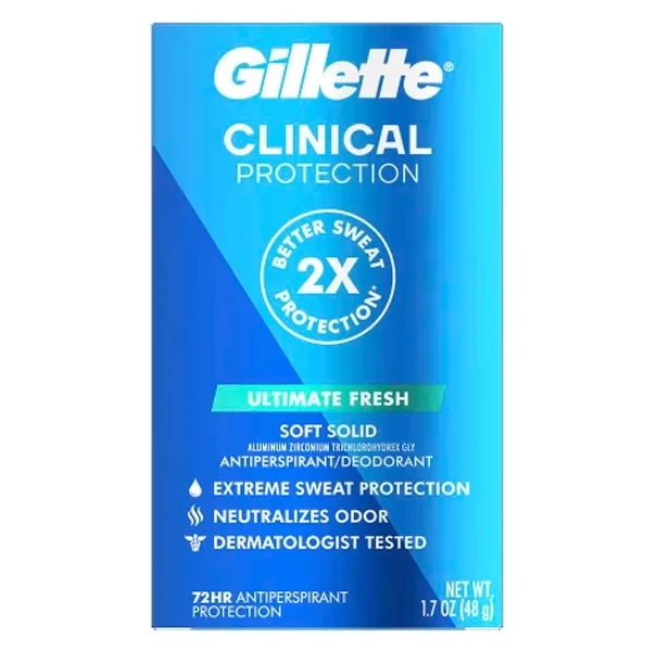 استیک ضد تعریق کلینیکال ژیلت مدل Ultimate Fresh - دئودورانت مردانه با قدرت ضد تعریق تا 72 ساعته - فروشگاه اینترنتی ارس درمیس