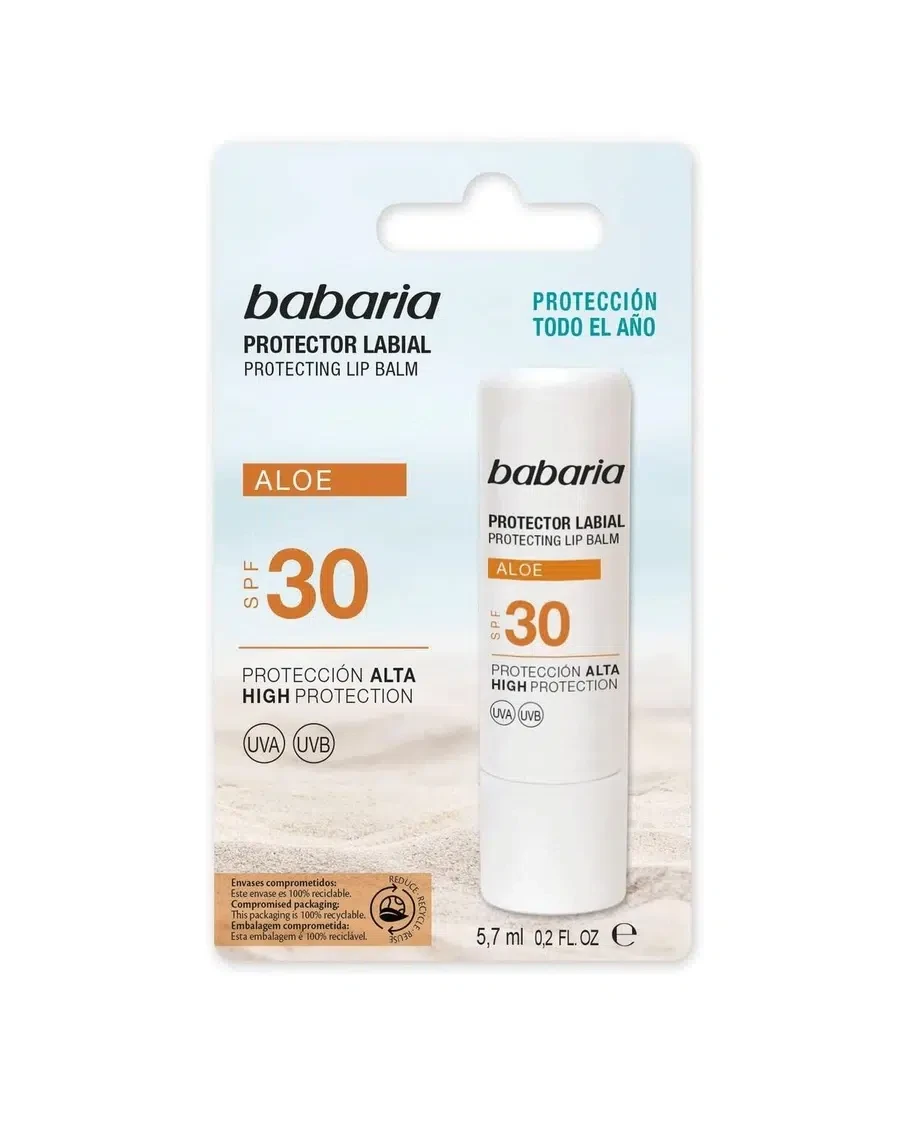 بالم محافظ لب باباریا مدل Aloe - حاوی آلوئه ورا با +SPF 30 | حجم 5.7 میلی‌لیتر - فروشگاه اینترنتی ارس درمیس