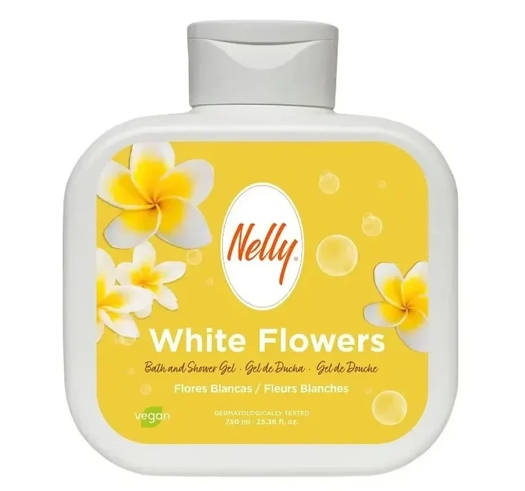 شامپو ژل حمام گل سفید نلی مدل White Flowers | حجم 750 میل - فروشگاه اینترنتی ارس درمیس