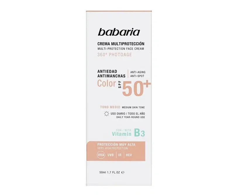 کرم ضدآفتاب چند کاره و رنگی باباریا - با +SPF50 - ضد چروک و ضد لک | حجم 50 میلی‌لیتر - فروشگاه اینترنتی ارس درمیس