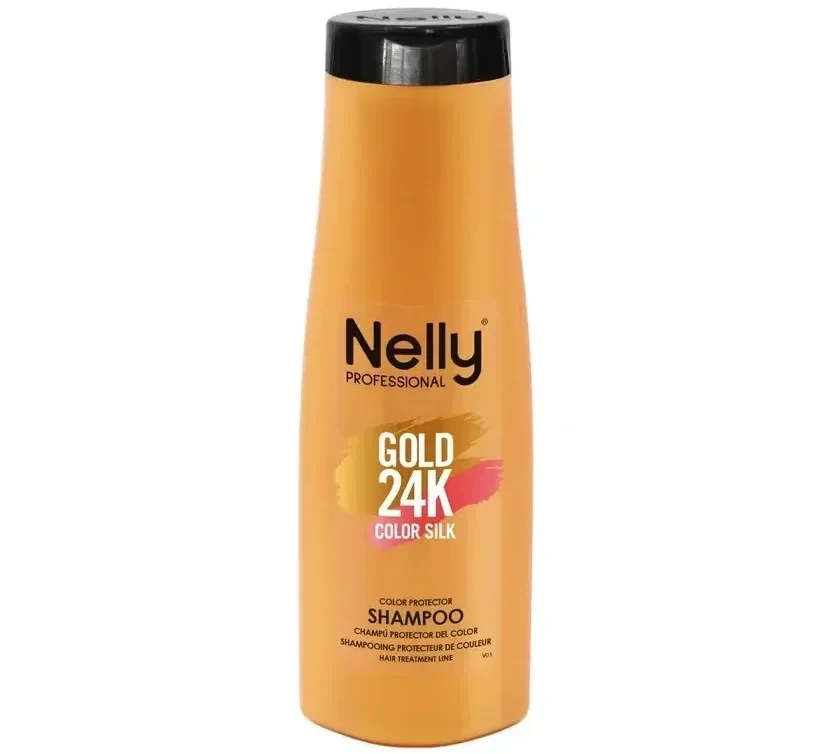 شامپو تثبیت رنگ مو نلی پروفشنال مدل Gold 24K Color Slik | حجم 400 میل - فروشگاه اینترنتی ارس درمیس