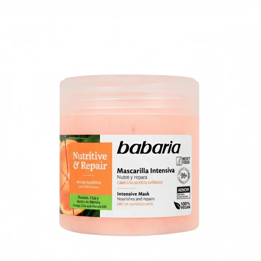 ماسک مو مغذی و ترمیم کننده باباریا مدل Nutritive &amp; Repair - مناسب موهای خشک و آسیب دیده | حجم 400 میلی‌لیتر - فروشگاه اینترنتی ارس درمیس