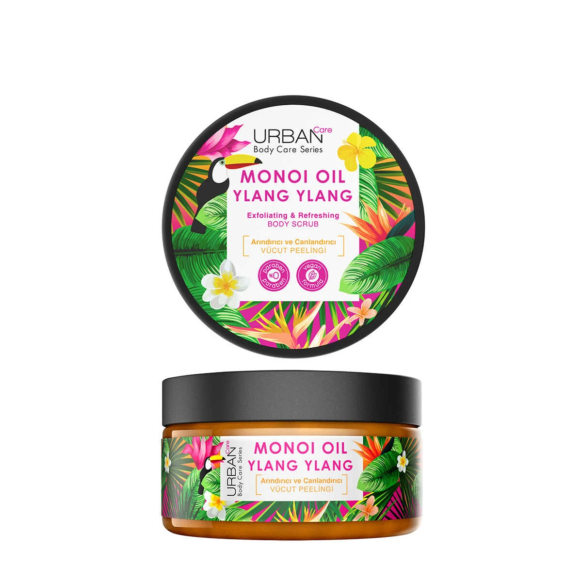 اسکراب بدن روغن مونویی و یلانگ یلانگ اربن کر مدل Monoi Oil &amp; Ylang Ylang - لایه بردار و شاداب کننده پوست | حجم 200 میل - فروشگاه اینترنتی ارس درمیس