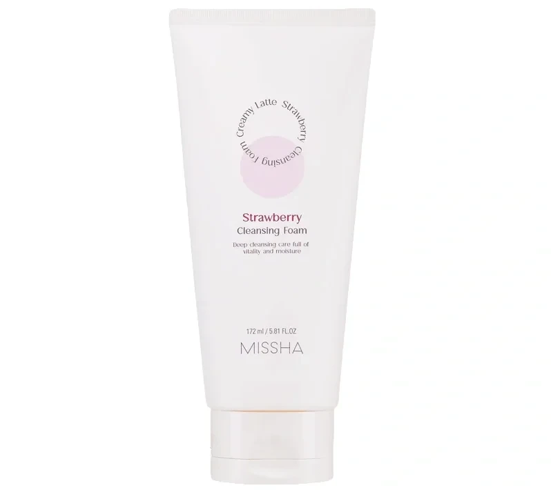 فوم شستشوی صورت توت‌فرنگی میشا Missha مدل Strawberry Cleansing Foam | حجم 172 میل - فروشگاه اینترنتی ارس درمیس