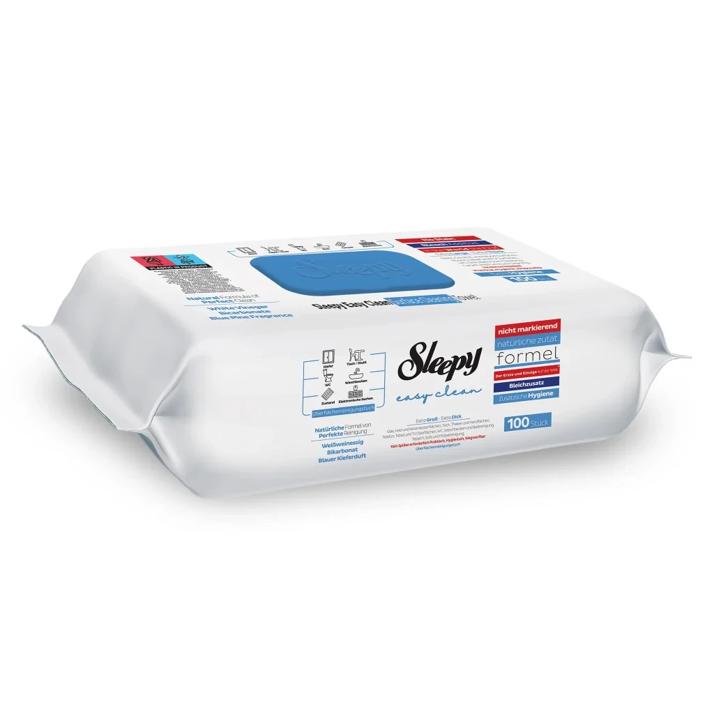 دستمال مرطوب اسلیپی Sleepy آبی مدل Easy Clean | بسته 100 عددی - فروشگاه اینترنتی ارس درمیس