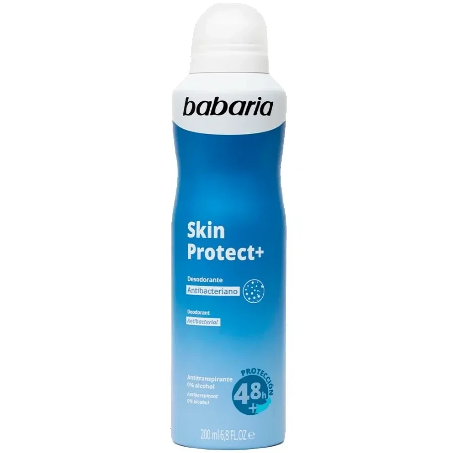 اسپری دئودورانت ضدباکتری باباریا مدل +Skin Protect - محافظ 48 ساعته و ضد تعریق | حجم 200 میلی‌لیتر - فروشگاه اینترنتی ارس درمیس