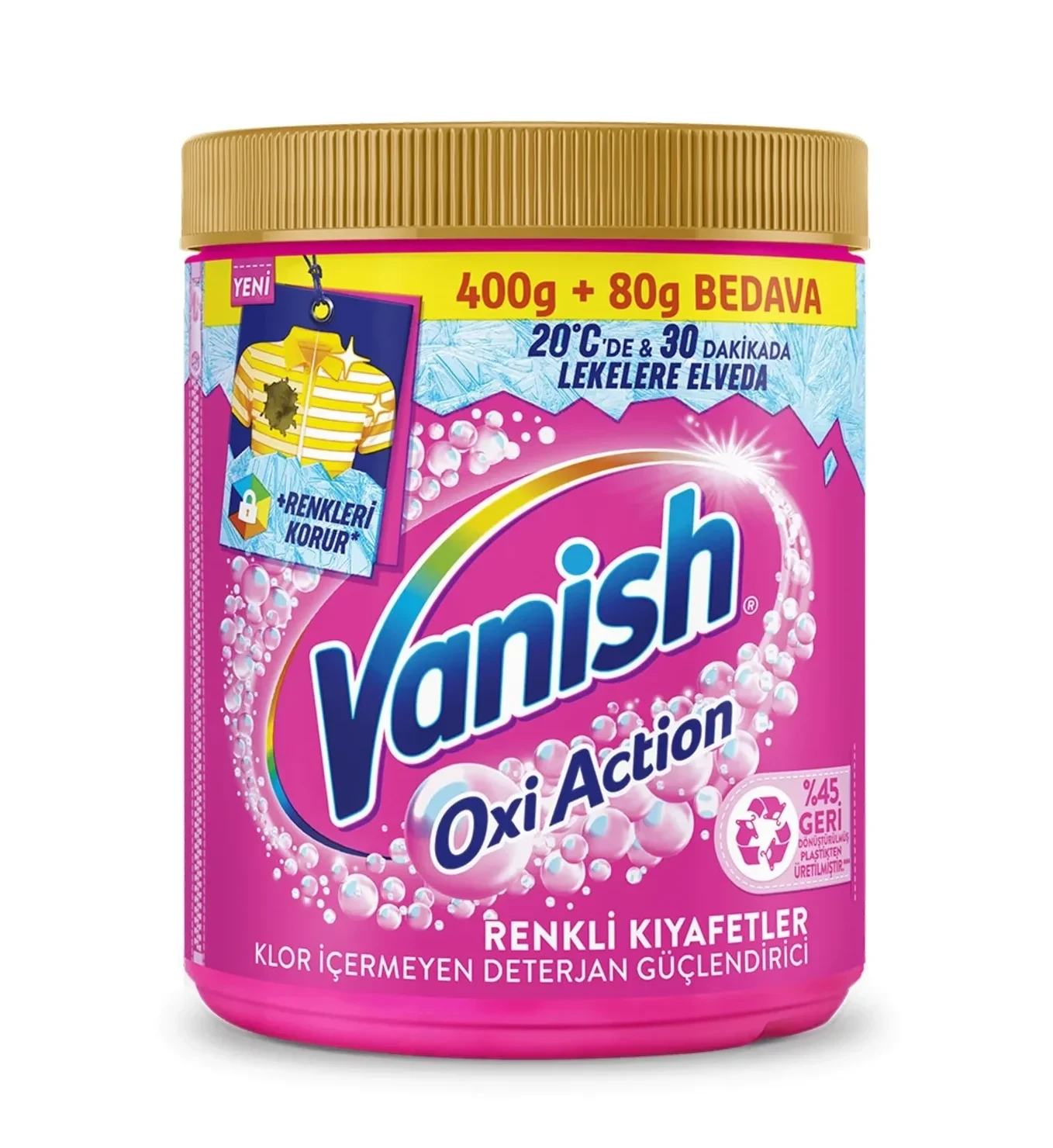 پودر لکه بر لباس رنگی ونیش Vanish مدل Oxi Action | وزن 480 گرم - فروشگاه اینترنتی ارس درمیس