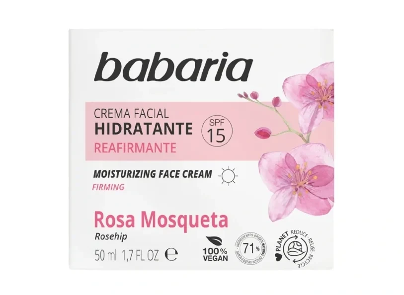 کرم ضد چروک و مرطوب کننده صورت باباریا مدل Rosa Mosqueta - حاوی روغن گل رز - با SPF 15 | حجم 50 میلی‌لیتر - فروشگاه اینترنتی ارس درمیس