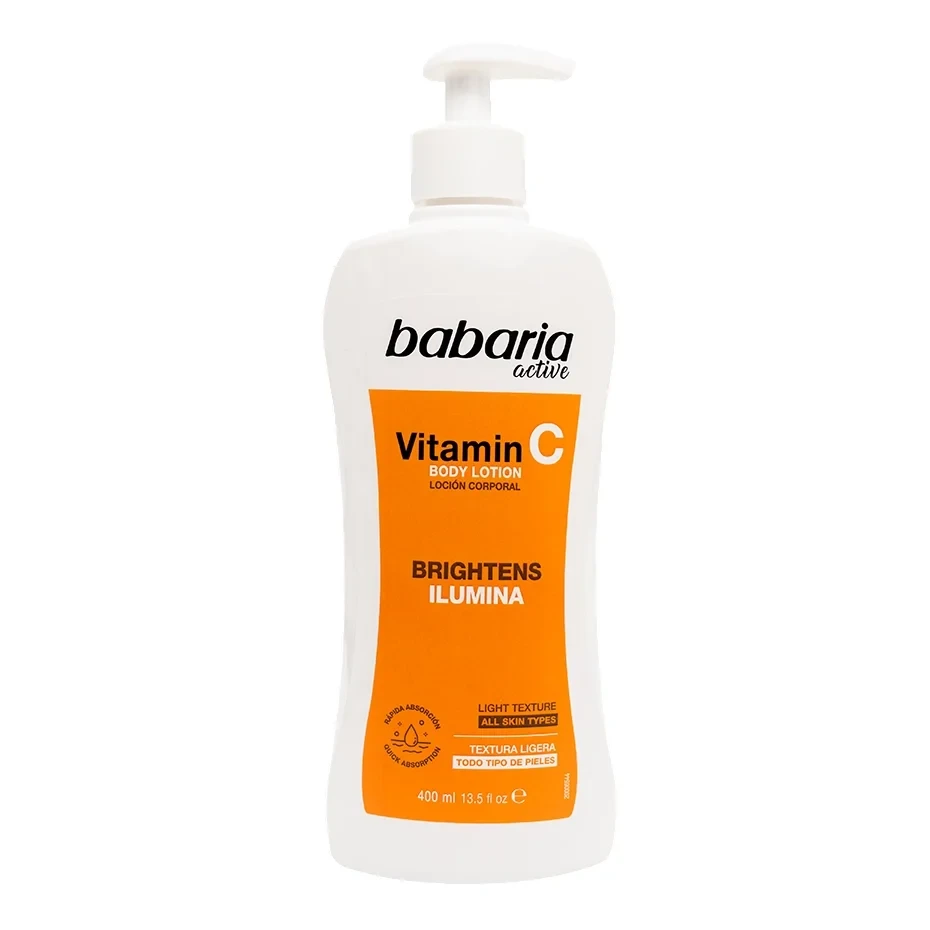 لوسیون روشن کننده بدن ویتامین سی باباریا مدل Vitamin C - مناسب انواع پوست | حجم 400 میلی‌لیتر - فروشگاه اینترنتی ارس درمیس