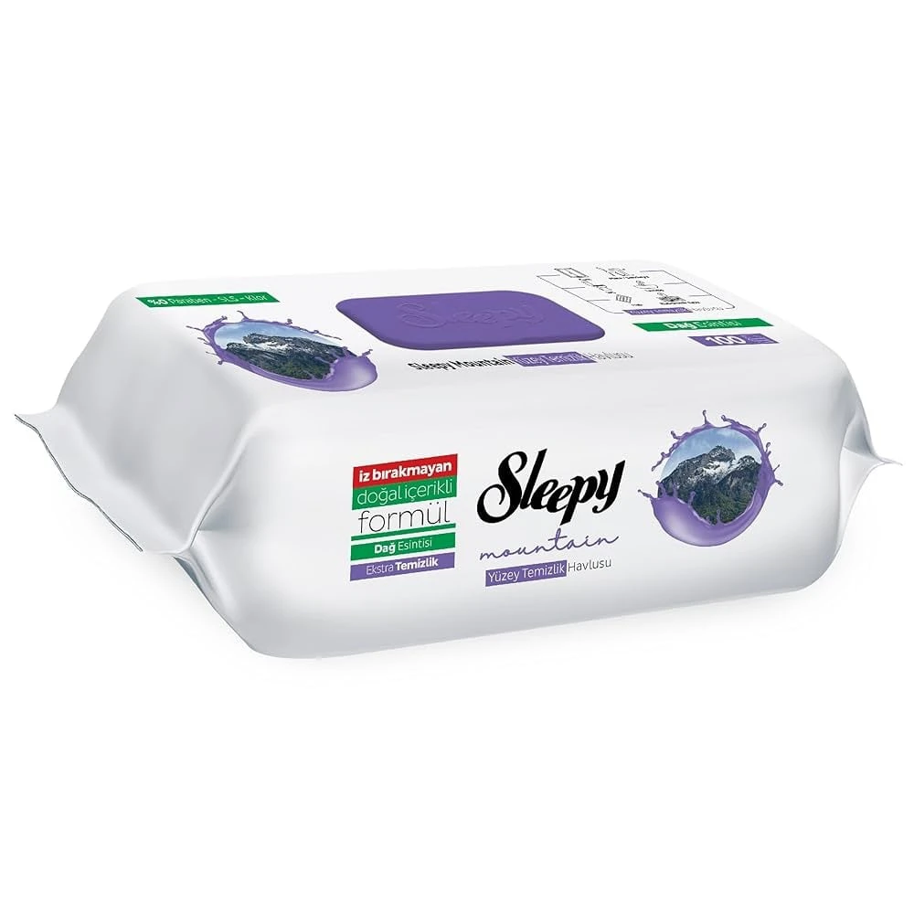 دستمال مرطوب چندمنظوره رایحه کوهستان اسلیپی مدل Mountain | بسته 100 عددی - فروشگاه اینترنتی ارس درمیس
