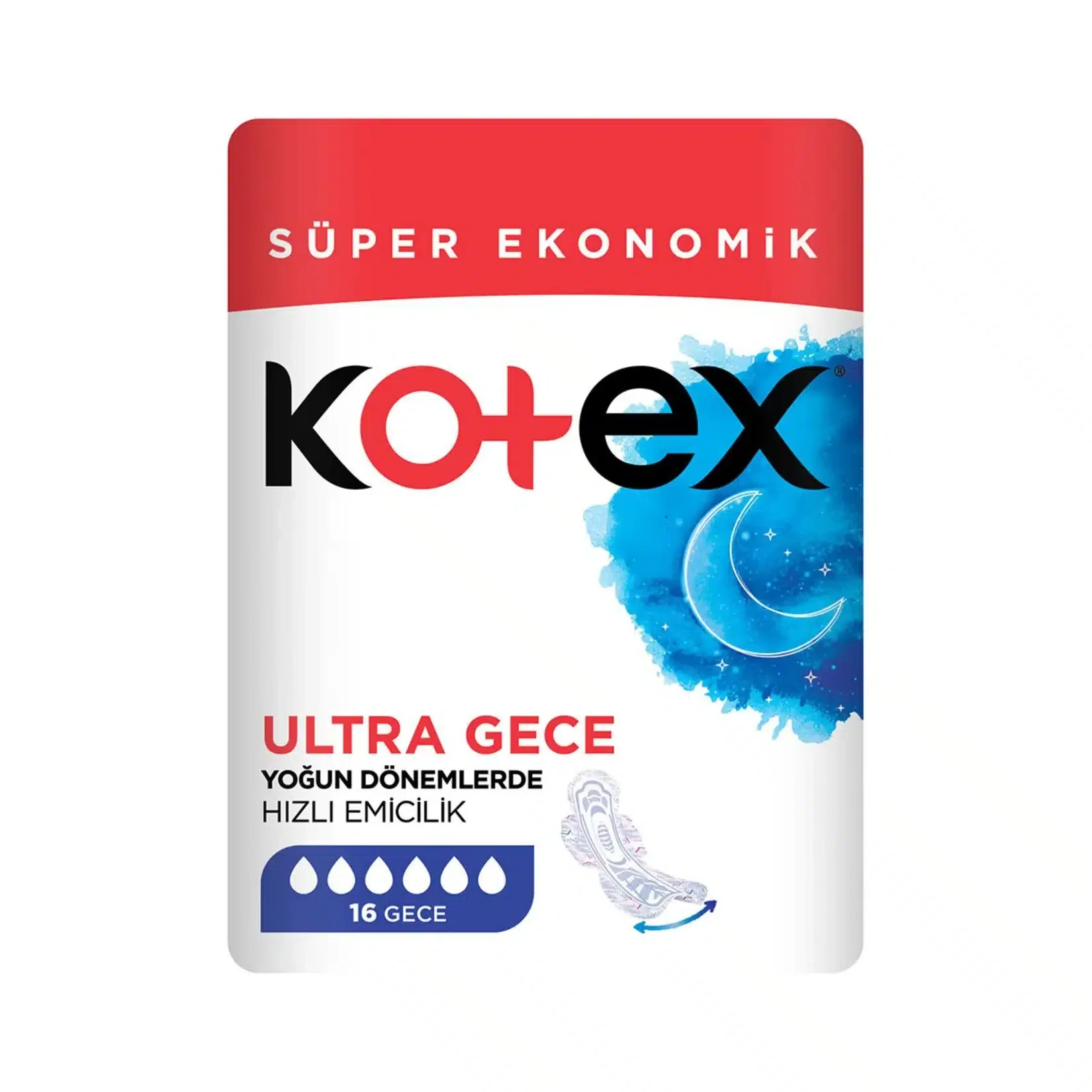 نوار بهداشتی کوتکس ویژه شب مدل Ultra Gece | بسته 16 عددی - فروشگاه اینترنتی ارس درمیس