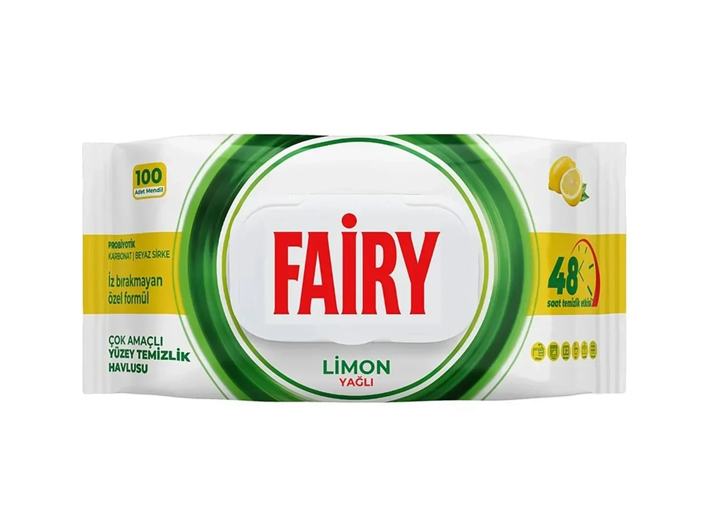 دستمال مرطوب سطوح چند منظوره فیری Fairy با رایحه لیمو | بسته 100 عددی - فروشگاه اینترنتی ارس درمیس