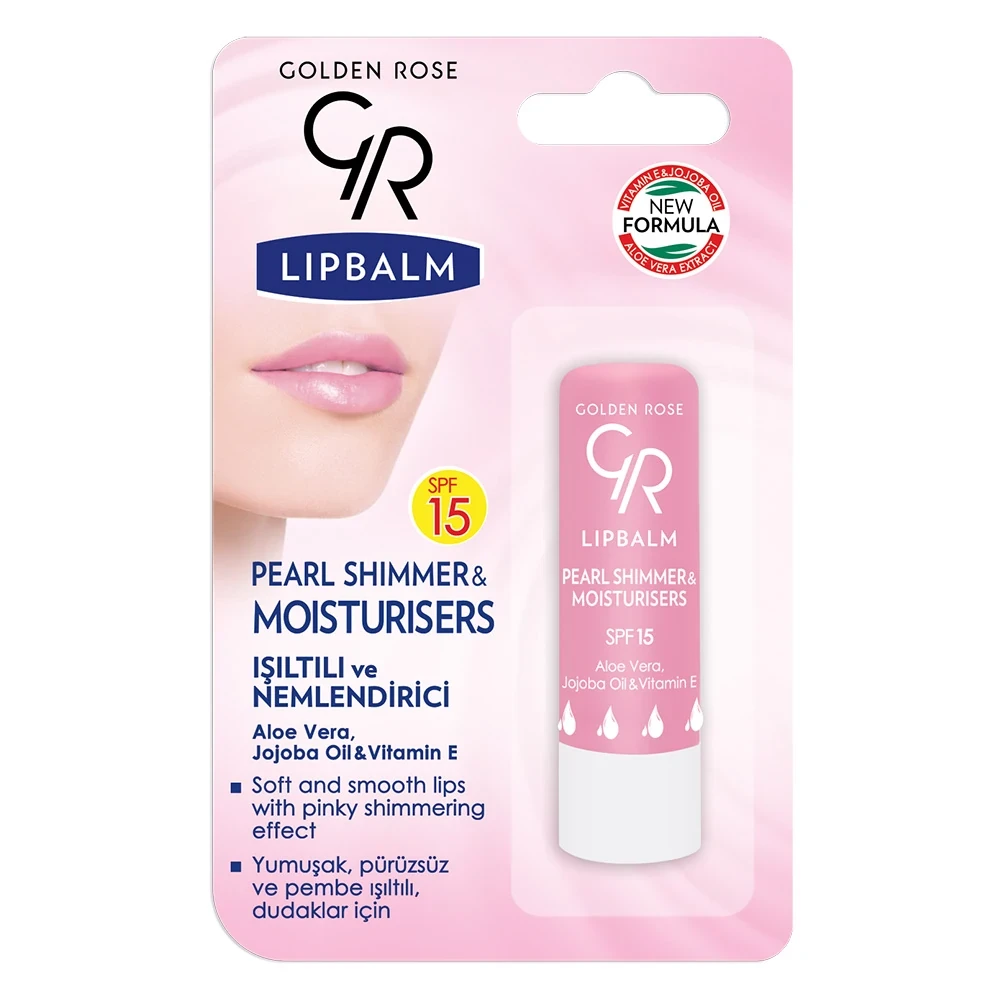 بالم لب مرطوب کننده و براق مرواریدی گلدن رز با SPF 15 - فروشگاه اینترنتی ارس درمیس