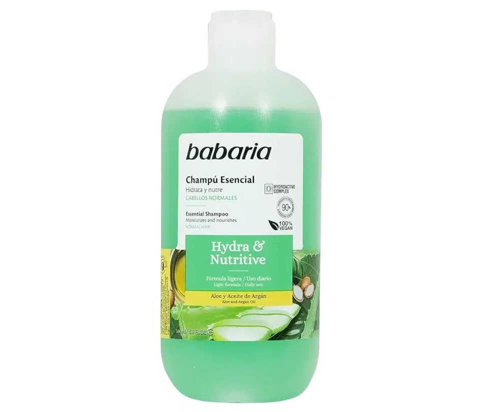 شامپو مغذی و آبرسان باباریا مدل Hydra &amp; Nutritive - حاوی عصاره آلوئه ورا و روغن آرگان | حجم 500 میلی‌لیتر - فروشگاه اینترنتی ارس درمیس