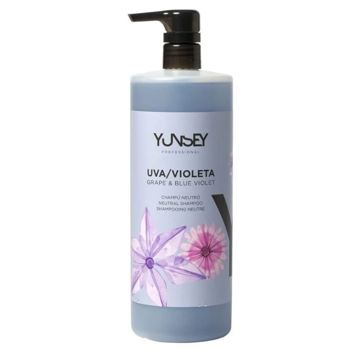 شامپو انگور + گل بنفشه یانسی Yunsey مدل Grape &amp; Blue Violet - فرمول ملایم و pH خنثی، مناسب انواع مو | حجم 1000 میلی‌لیتر - فروشگاه اینترنتی ارس درمیس