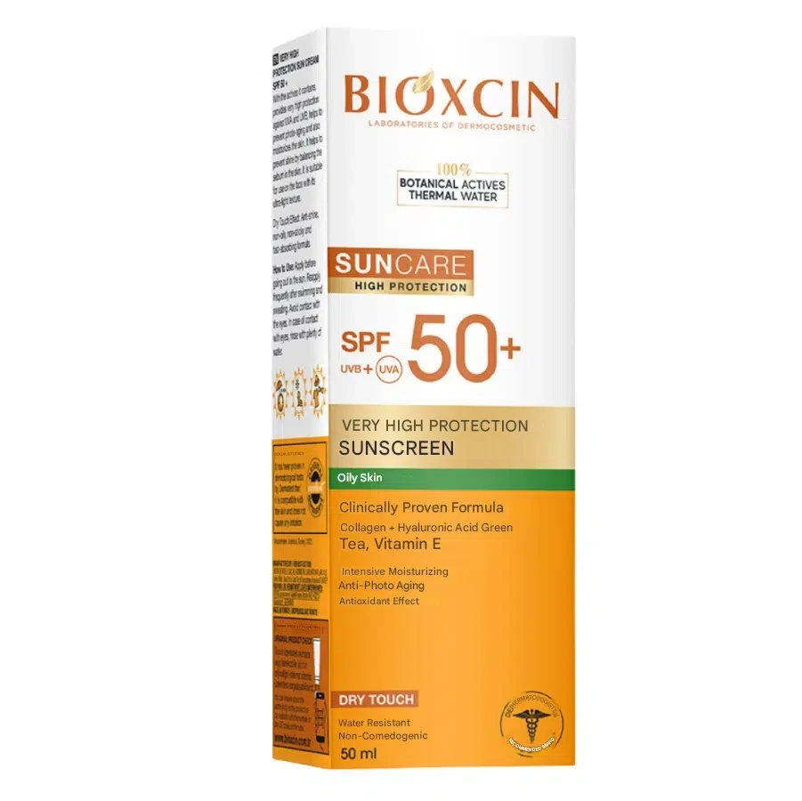 کرم ضد آفتاب بی رنگ بیوکسین با +SPF 50 - پوست چرب | حجم 50 میل - فروشگاه اینترنتی ارس درمیس