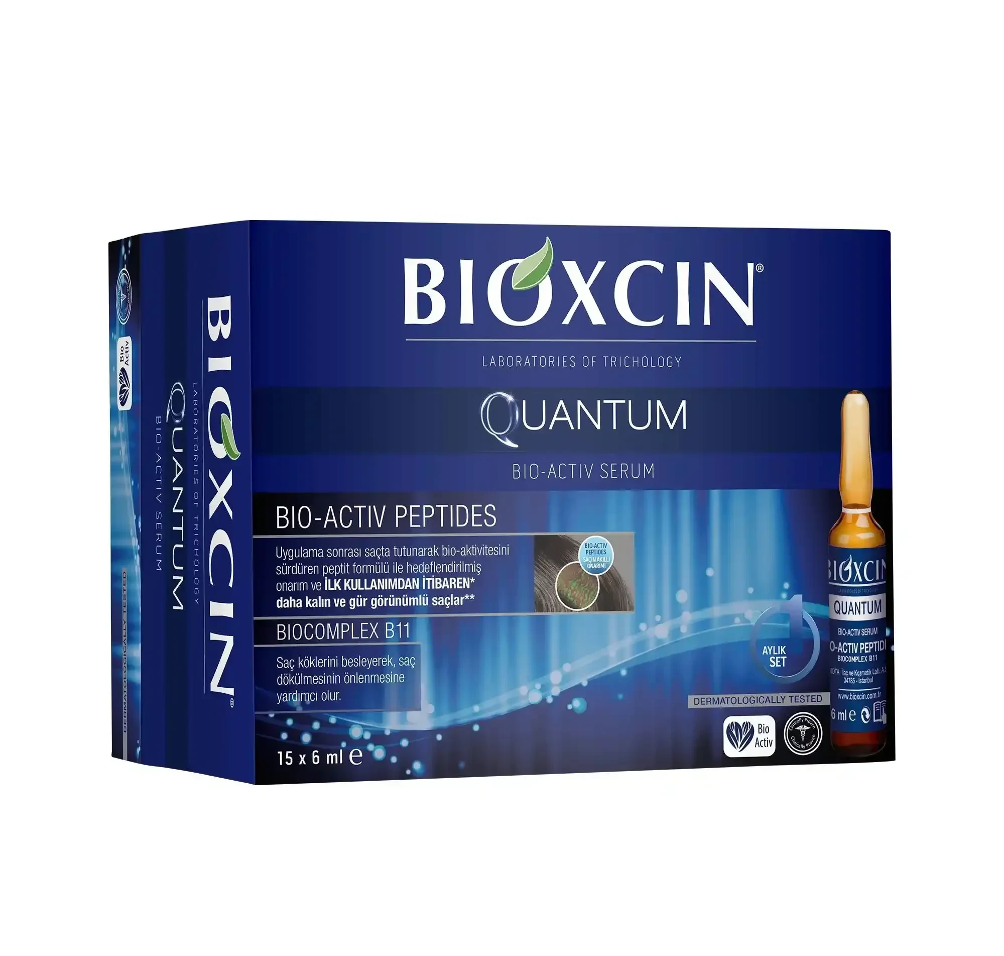 سرم ضد ریزش و حجم دهنده مو کوانتوم بیوکسین مدل Quantum | بسته 15 عددی 6 میلی‌لیتری - فروشگاه اینترنتی ارس درمیس
