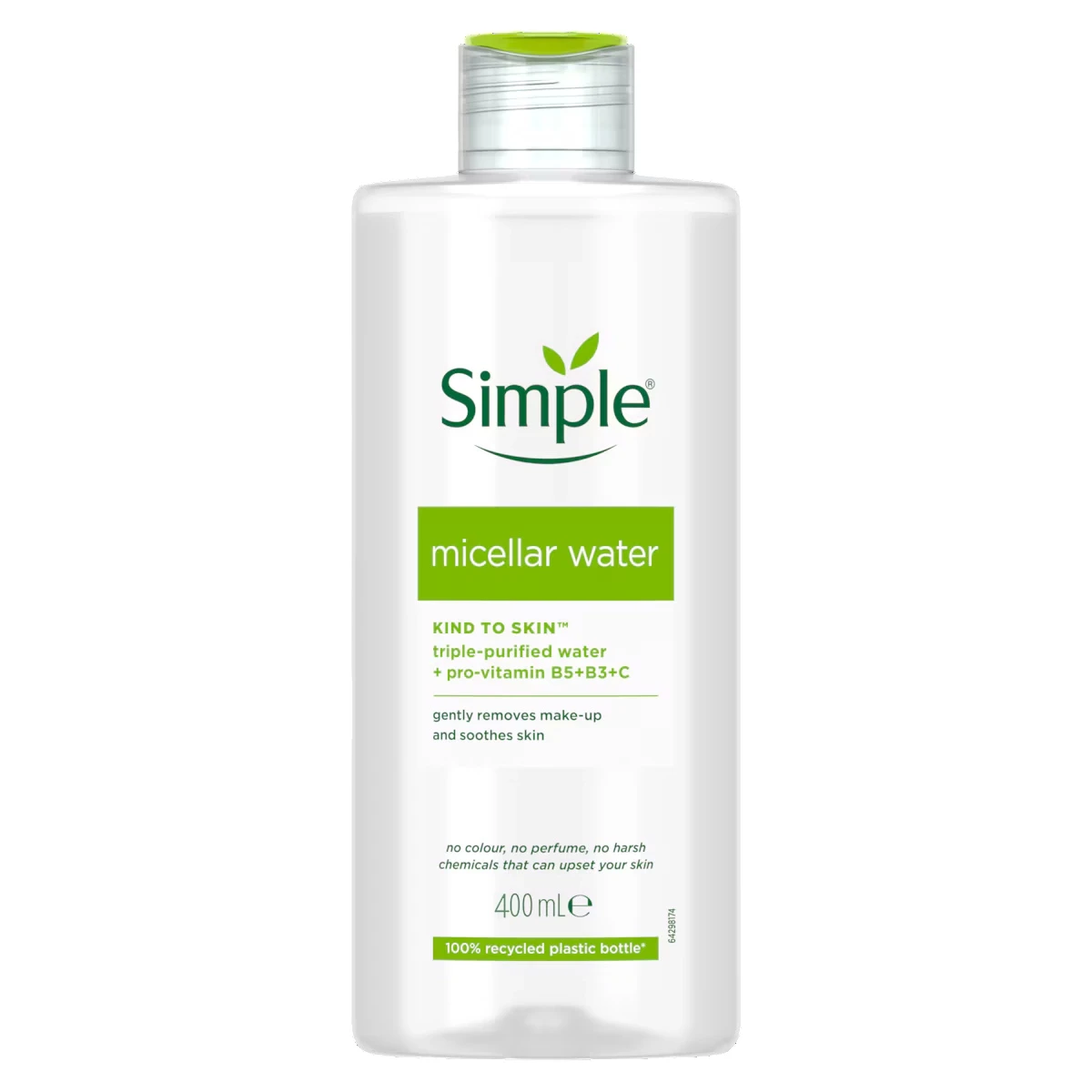 میسلار واتر سیمپل Simple مدل Kind to Skin - پاک کننده ملایم و آبرسان پوست حساس | حجم 400 میلی‌لیتر - فروشگاه اینترنتی ارس درمیس