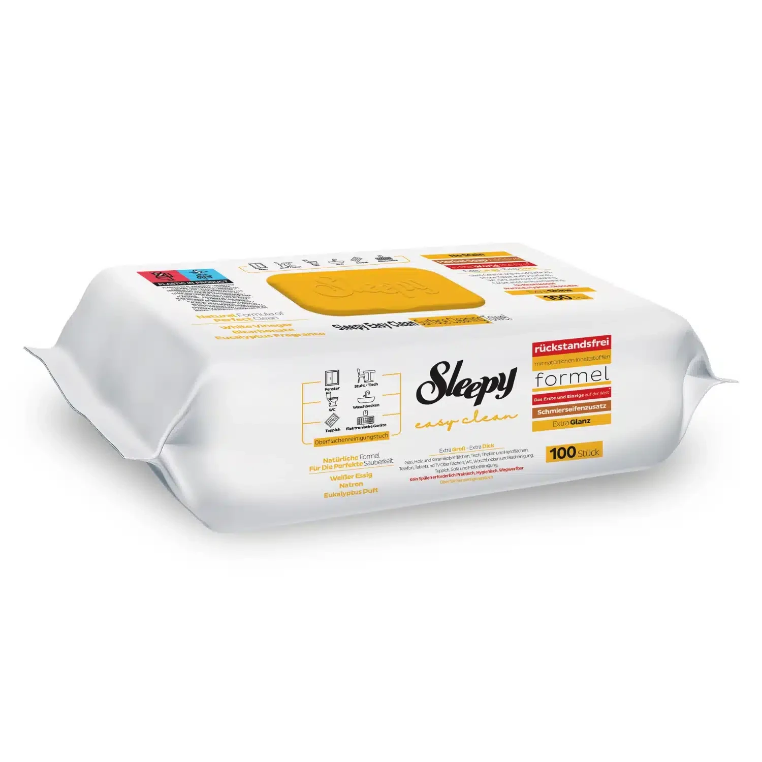 دستمال مرطوب اسلیپی Sleepy زرد مدل Easy Clean | بسته 100 عددی - فروشگاه اینترنتی ارس درمیس
