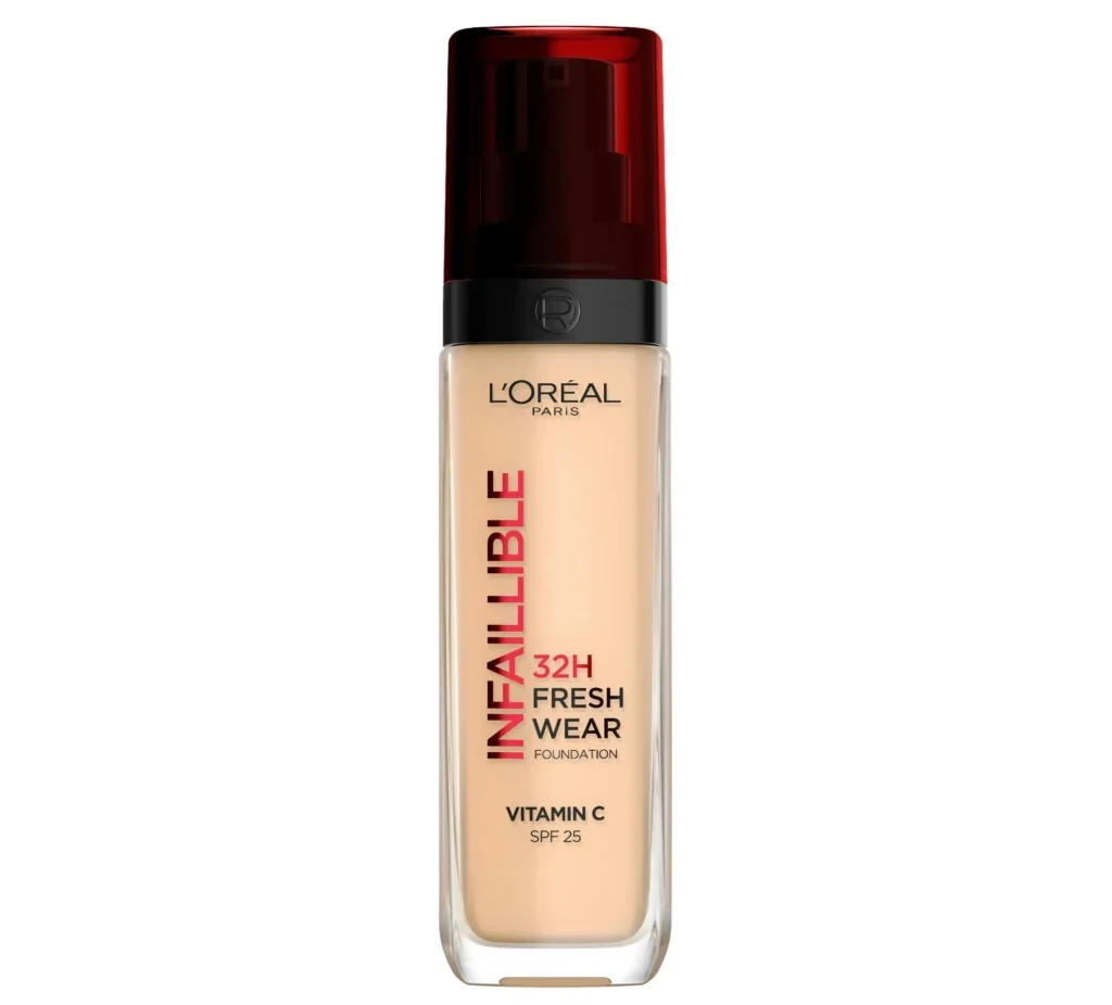 کرم پودر لورآل L'Oréal مدل INFAILLIBLE - با ماندگاری 32 ساعته - حاوی ویتامین C و SPF 25 - فروشگاه اینترنتی ارس درمیس