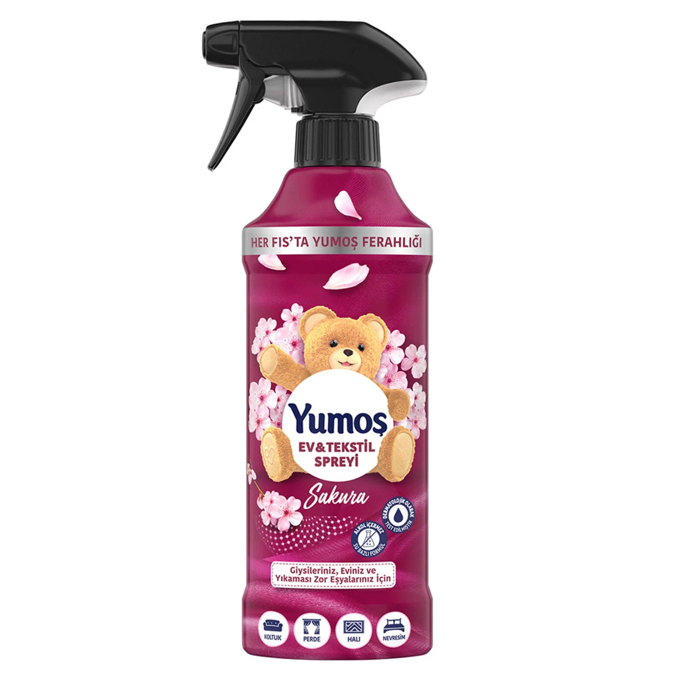 اسپری خوشبو کننده شکوفه گیلاس یوموش Yumoş مدل Sakura | حجم 450 میلی‌لیتر - فروشگاه اینترنتی ارس درمیس