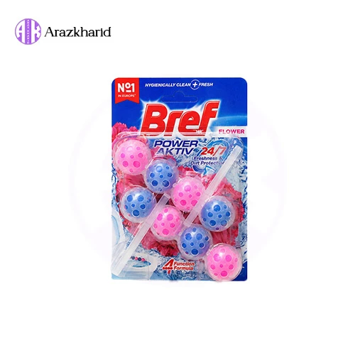 خوشبو کننده توپی توالت فرنگی برف Bref رایحه گل FLOWER بسته 8 عددی - فروشگاه آراز خرید