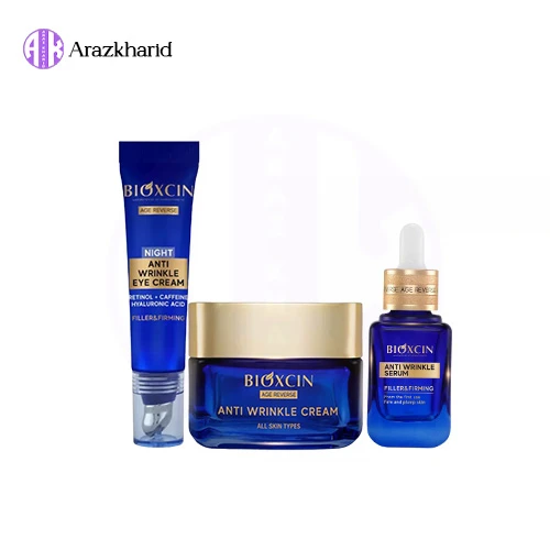 پک روتین شب بیوکسین جواساز و ضد چروک BIOXIN (دور چشم + کرم ضد چروک + سرم ضد چروک] - فروشگاه آراز خرید