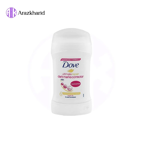 مام ضد تعریق صابونی زنانه داو مدل ضد لک Dove darkmark corrector Fresh Lily حجم 40 گرم - فروشگاه آراز خرید