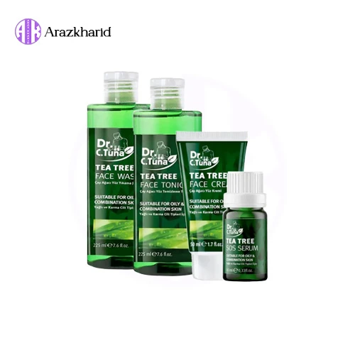 پک ضد جوش چای سبز دکتر تونا فارماسی مدل TEA TREE (ژل شستشو + تونر +سرم ضدجوش فوری + آبرسان تیوپی) - فروشگاه آراز خرید