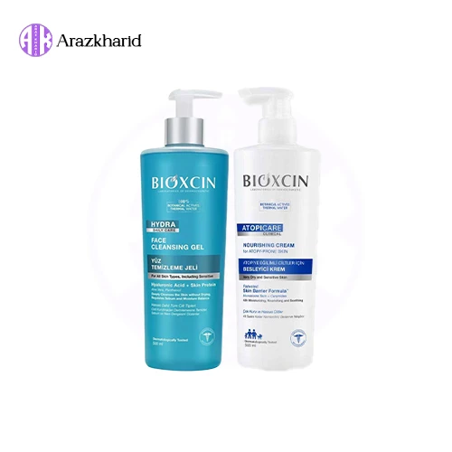 پک پوست خشک و حساس بیوکسین (ژل شستشو آبرسان بیوکسین + مرطوب کننده پمپی بیوکسین ) - فروشگاه آراز خرید