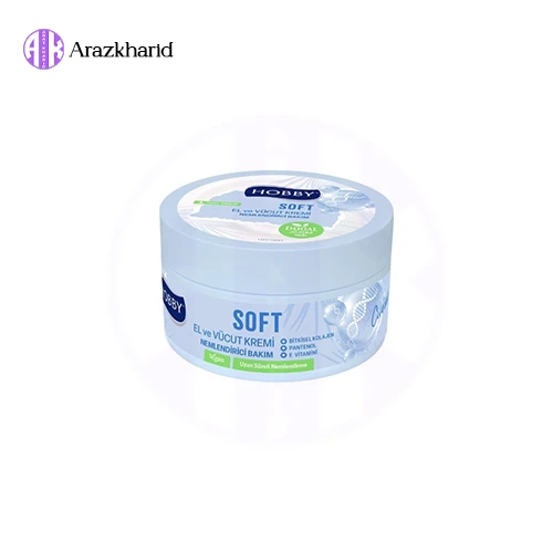 کرم دست و صورت و بدن هوبی HOBBY soft حاوی روغن جوجوبا 250 میل - فروشگاه آراز خرید