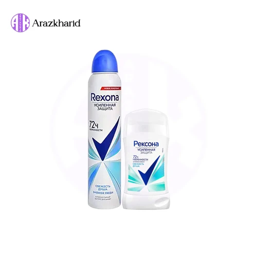 پک ضد تعریق زنانه رکسونا مدل FRESH SHOWER روسی (مام صابونی + اسپری ضد تعریق) - فروشگاه آراز خرید