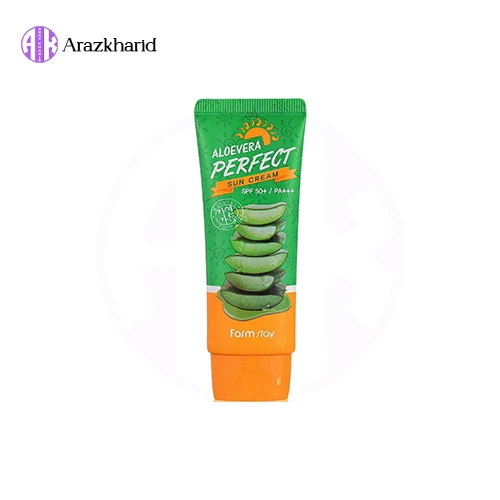 کرم ضدآفتاب و تسکین دهنده آلوئه ورای فارم استی Farm Stay Aloe Vera وزن 70 گرم - فروشگاه آراز خرید