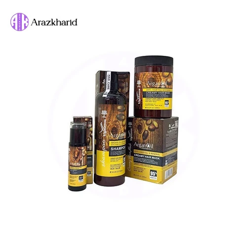 پک شامپو،ماسک مو و روغن آرگان لایتنس بدون سولفات(900میل+1000میل+100میل) - فروشگاه آراز خرید