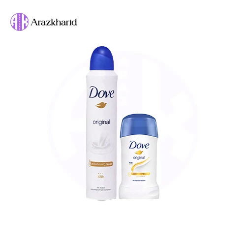 پک ضد تعریق شیر اورجینال داو (مام صابونی داو ایتالیا 40 گرم + اسپری داو هندی 250 میل) - فروشگاه آراز خرید