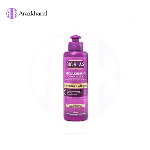 کرم موی بعد از حمام بیوبلاس BIOBLAS ترمیم کننده مو حاوی Keratin and Collagen حجم 250 میل - فروشگاه آراز خرید