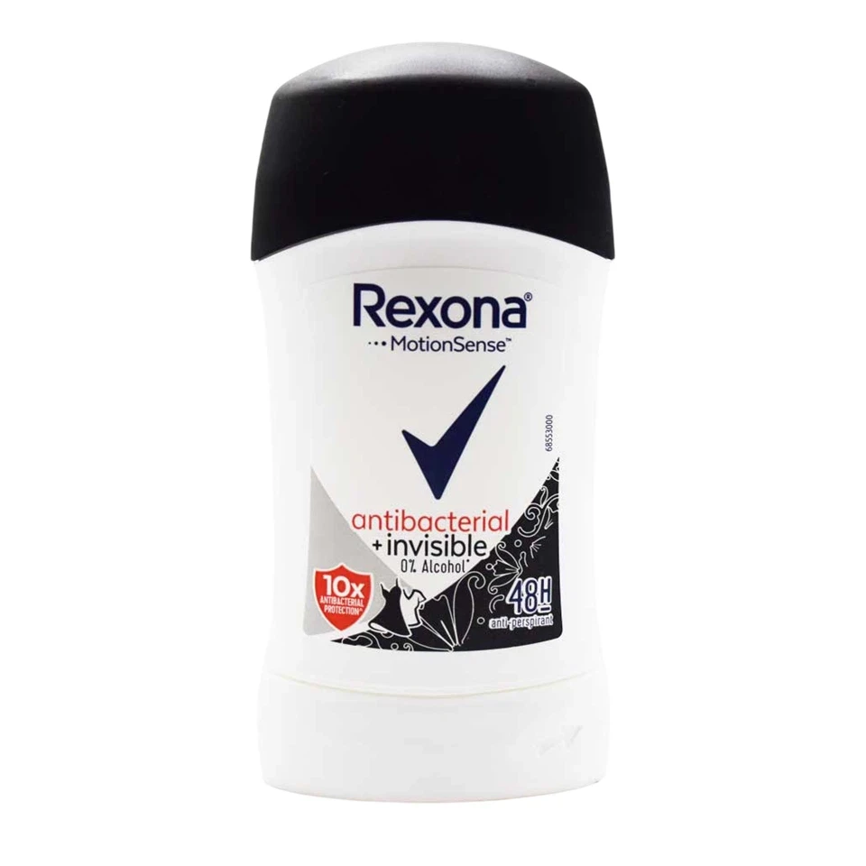 مام استیکی رکسونا زنانه رایحه ضدباکتری و نامرئی Rexona antibacterial + invisible وزن 40 گرم - ارس شاین