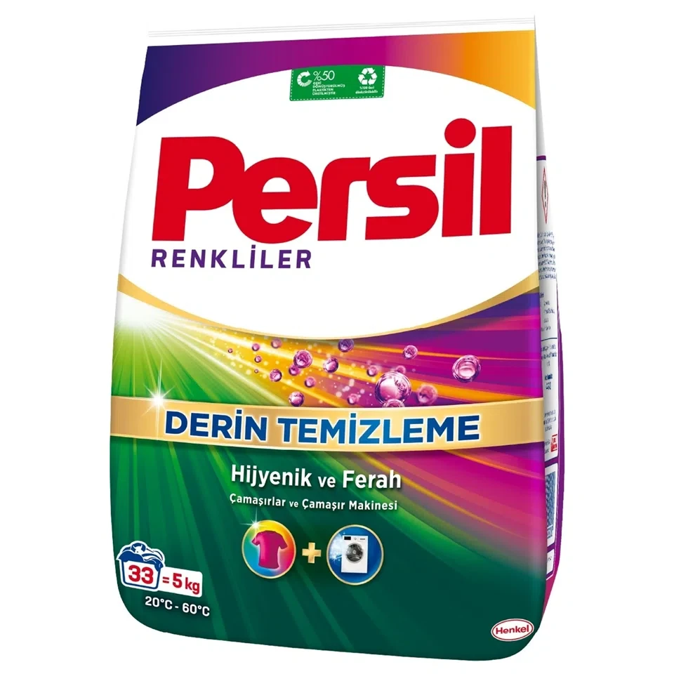 پودر ماشین لباسشویی پرسیل مخصوص لباس های رنگی Persil RENKLİLER DERİN TEMİZLEME وزن 5 کیلو گرم - ارس شاین