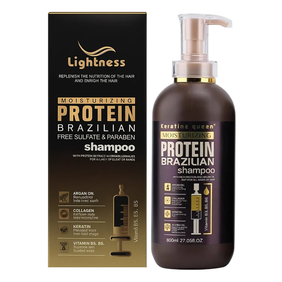 شامپو مو بدون سولفات پروتئین برزیلی به همراه آمپول پروتئین مو آرگان ARGAN OIL PROTEIN BRAZILIAN shampoo حجم 800 میلی لیتر - ارس شاین