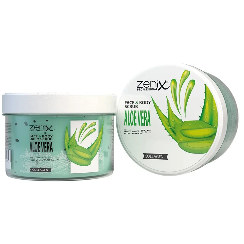 اسکراب صورت و بدن زنیکس رایحه آلوئه ورا zenix face skin care daily scrub aloe vera حجم 275 میلی لیتر - ارس شاین