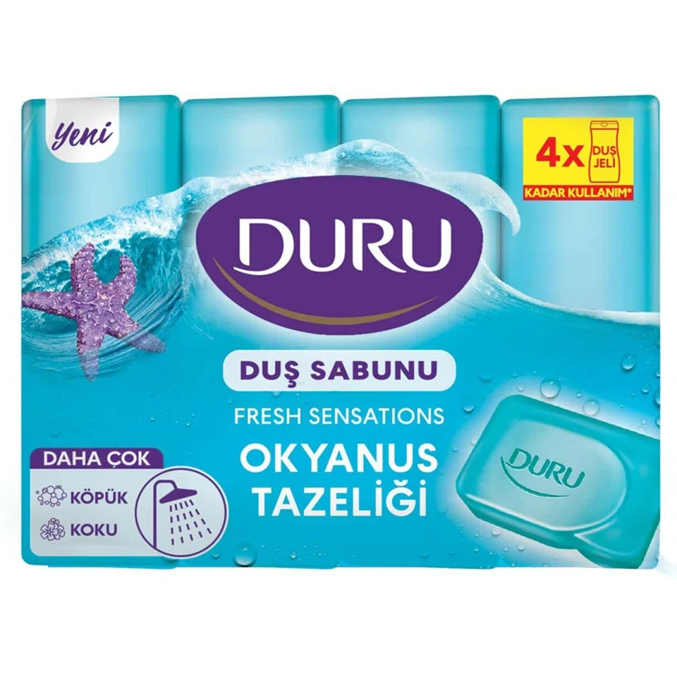 صابون حمام دورو رایحه اقیانوس DURU OKYANUS TAZELİĞİ بسته 4 عددی (600 گرم) - ارس شاین