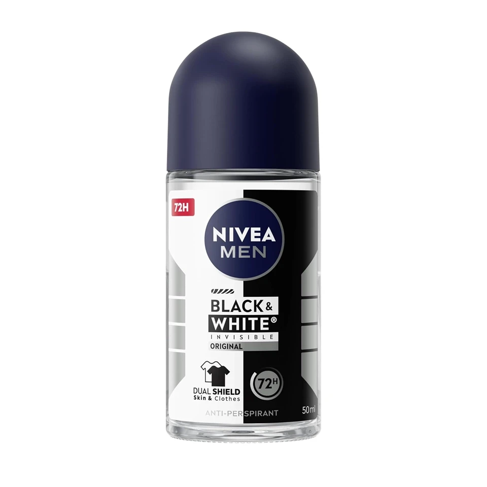 مام رولی مردانه نیوآ رایحه اورجینال نامرئی (برای لباس‌های سیاه و سفید) NIVEA BLACK &amp; WHITE INVISIBLE ORIGINAL حجم 50 میلی لیتر - ارس شاین