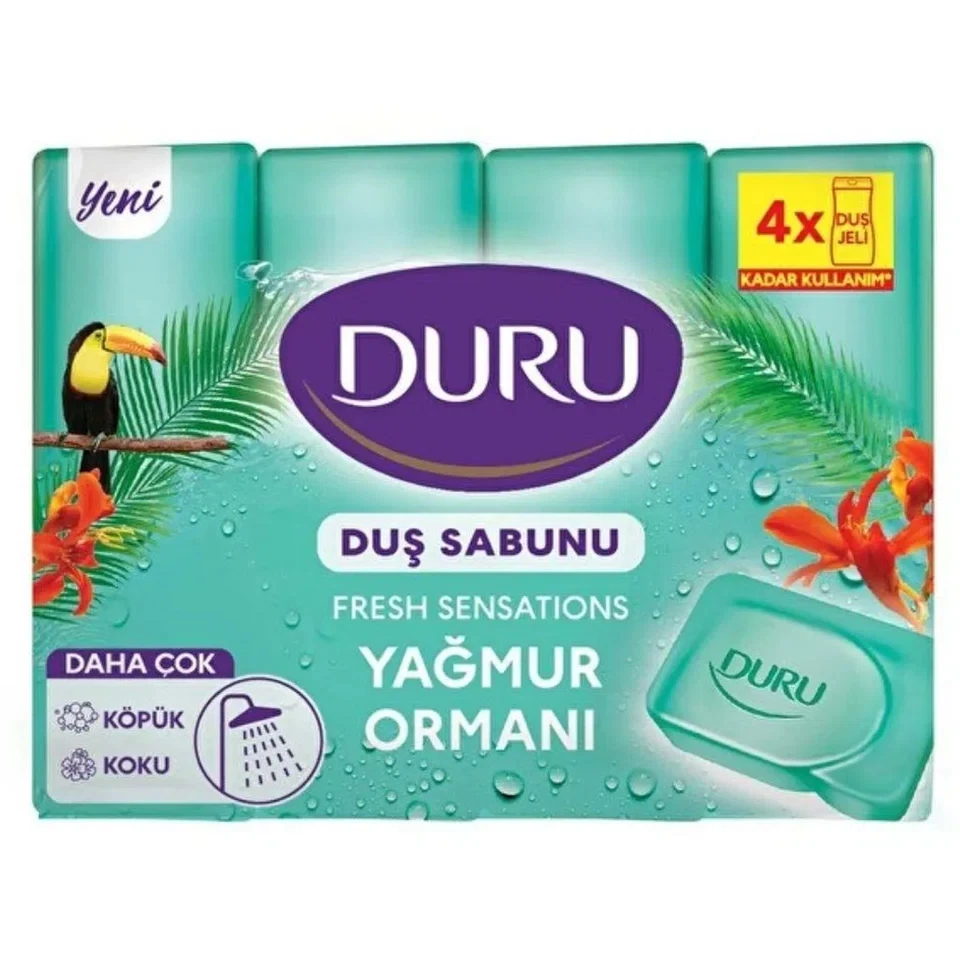صابون حمام دورو رایحه جنگل های بارانی DURU YAĞMUR ORMANI بسته 4 عددی (600 گرم) - ارس شاین