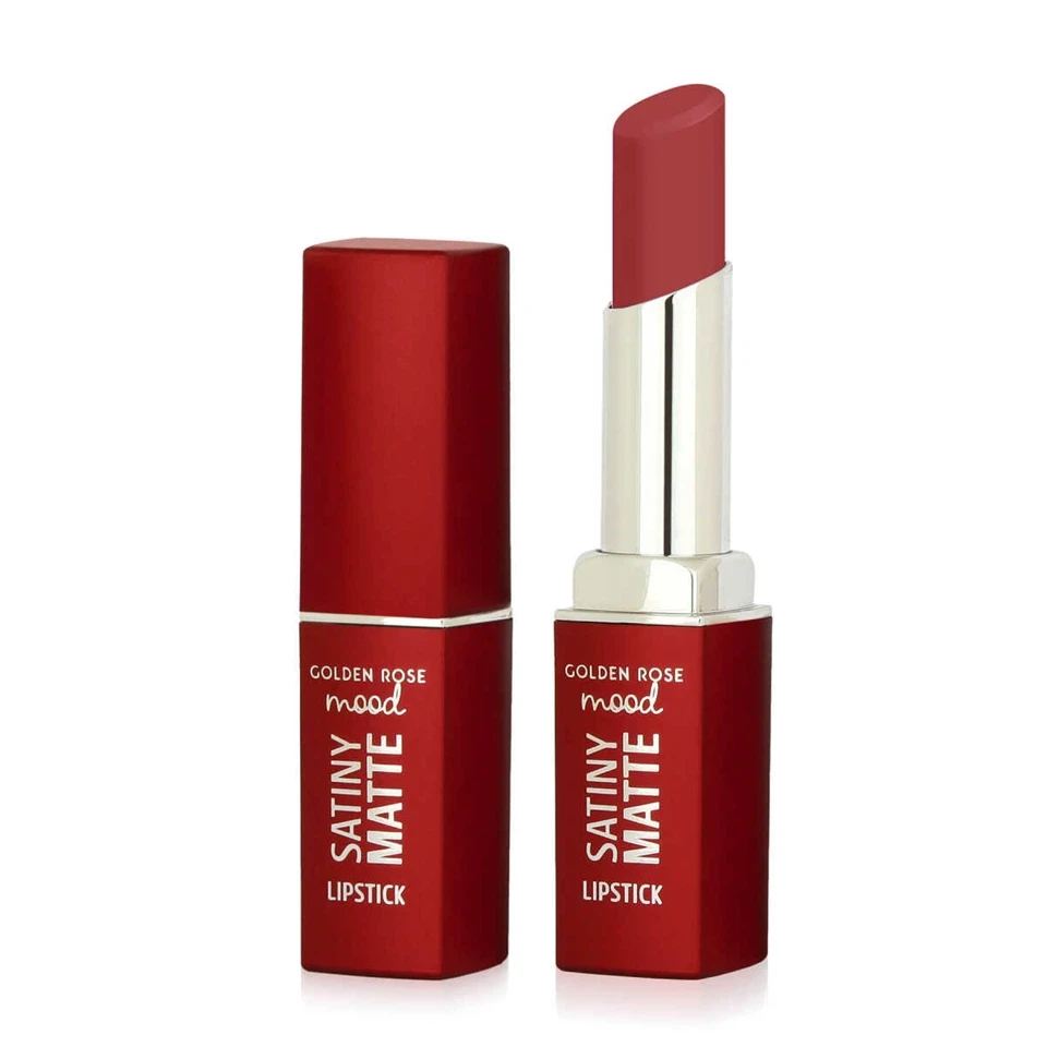 رژ جامد مات ساتینی گلامی گلدن رز شماره 04 (صورتی سرخابی) GOLDEN ROSE SATINY MATTE - ارس شاین