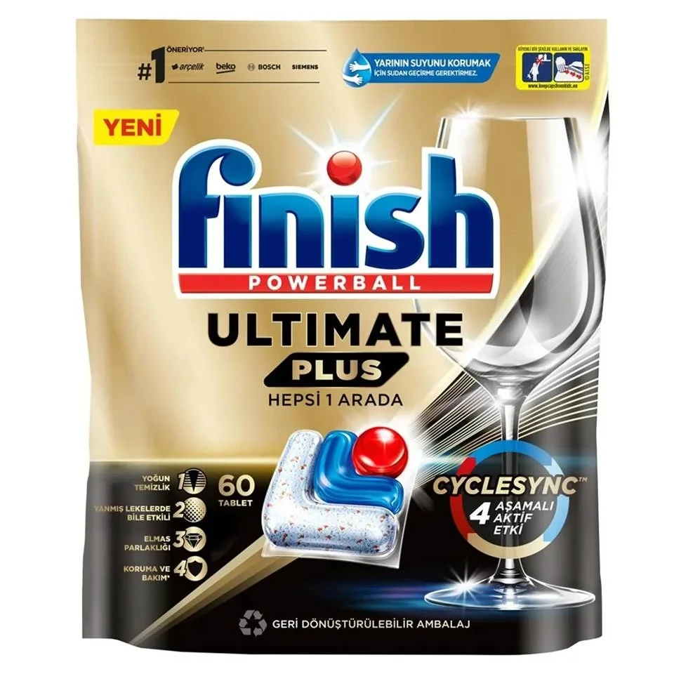 قرص ماشین ظرفشویی فینیش التیمیت پلاس finish ultimate plus بسته 60 عددی - ارس شاین