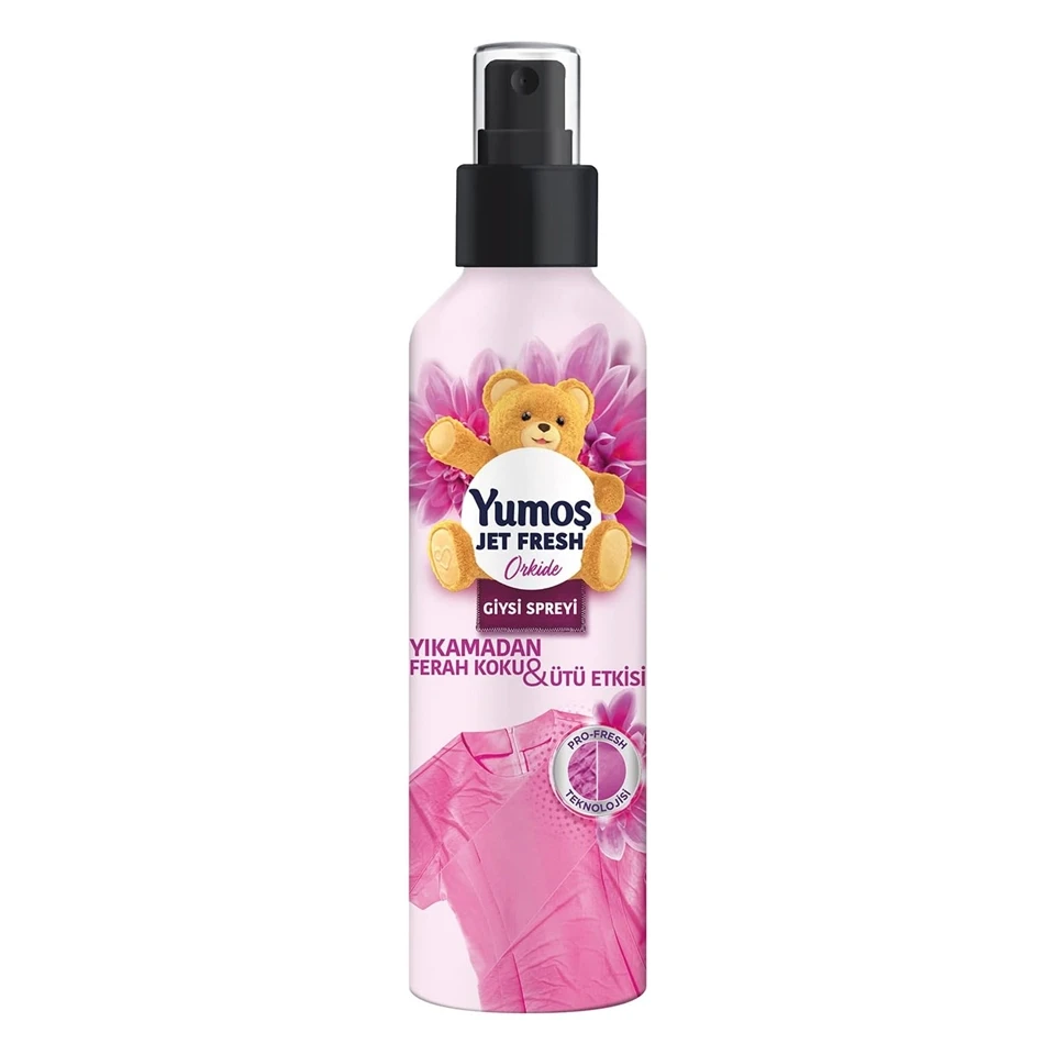 اسپری ضد چروک و خوشبو کننده لباس یوموش رایحه ارکیده Yumos JET FRESH GİYSİ SPREYİ Orkide حجم 200 میلی لیتر - ارس شاین