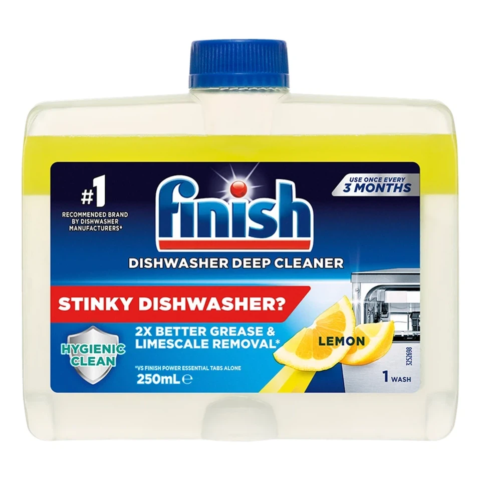 جرم‌گیر ماشین ظرفشویی فینیش رایحه لیمو finish DISHWASHER DEEP CLEANER حجم 250 میلی لیتر - ارس شاین