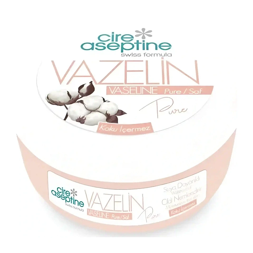 وازلین حاوی ویتامین E سیر آسپتین رایحه گل پنبه cire aseptine VASELINE Pure/Sof حجم 200 میلی لیتر - ارس شاین